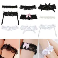 Porte-jarretelles élastique en dentelle avec nœud papillon pour la mariée, accessoires de fête cosplay, lingerie de mariage, anneau de jambe, mode sexy 1