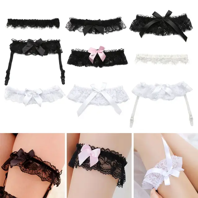 Porte-jarretelles élastique en dentelle avec nœud papillon pour la mariée, accessoires de fête cosplay, lingerie de mariage, anneau de jambe, mode sexy 1