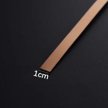 5/10 เมตรสติ๊กเกอร์ติดผนังสแตนเลสสตีลแบน Self Adhesive ห้องนั่งเล่นตกแต่งกระจกสําหรับ Home Wall EDGE Strip 28