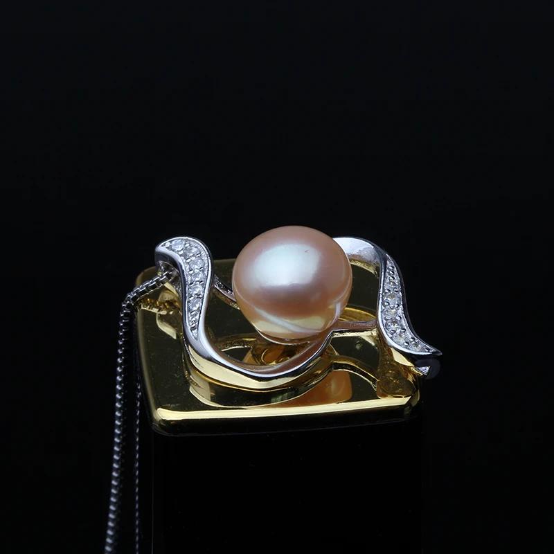 Real Natural White Pearl Pendant For Women Classic 925 Silver Necklace Girl Birthday Small Gift pendant necklace silver necklace silver pendant
