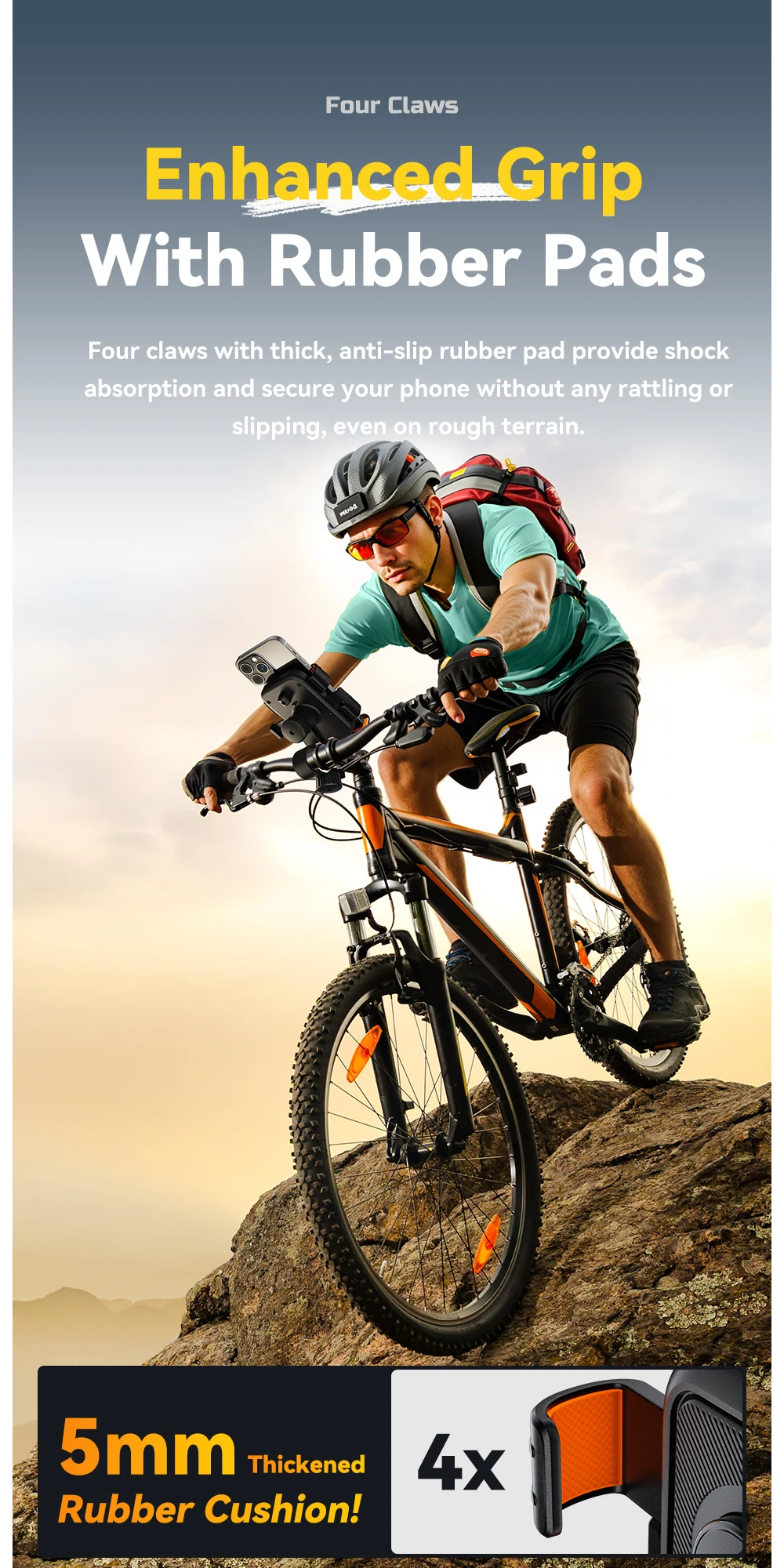 Motorcycle Bike Phone Mount 360°Rotatable Phone Holder for Mountain Bike Motorcy