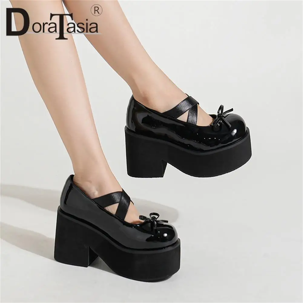 Brand Design Ladies Cute Mary Janes Pumps Fashion Solid Platform Chunky High Heels women's Pumps Party Office Lolita Woman Shoes