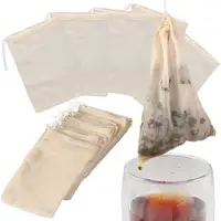 Sac à soupe en coton réutilisable avec cordon de serrage, 5 pièces, 20x25CM, sac à fromage, sac à épices pour la cuisine, sacs en mousseline, sac de brassage pour bouillon d'os 1