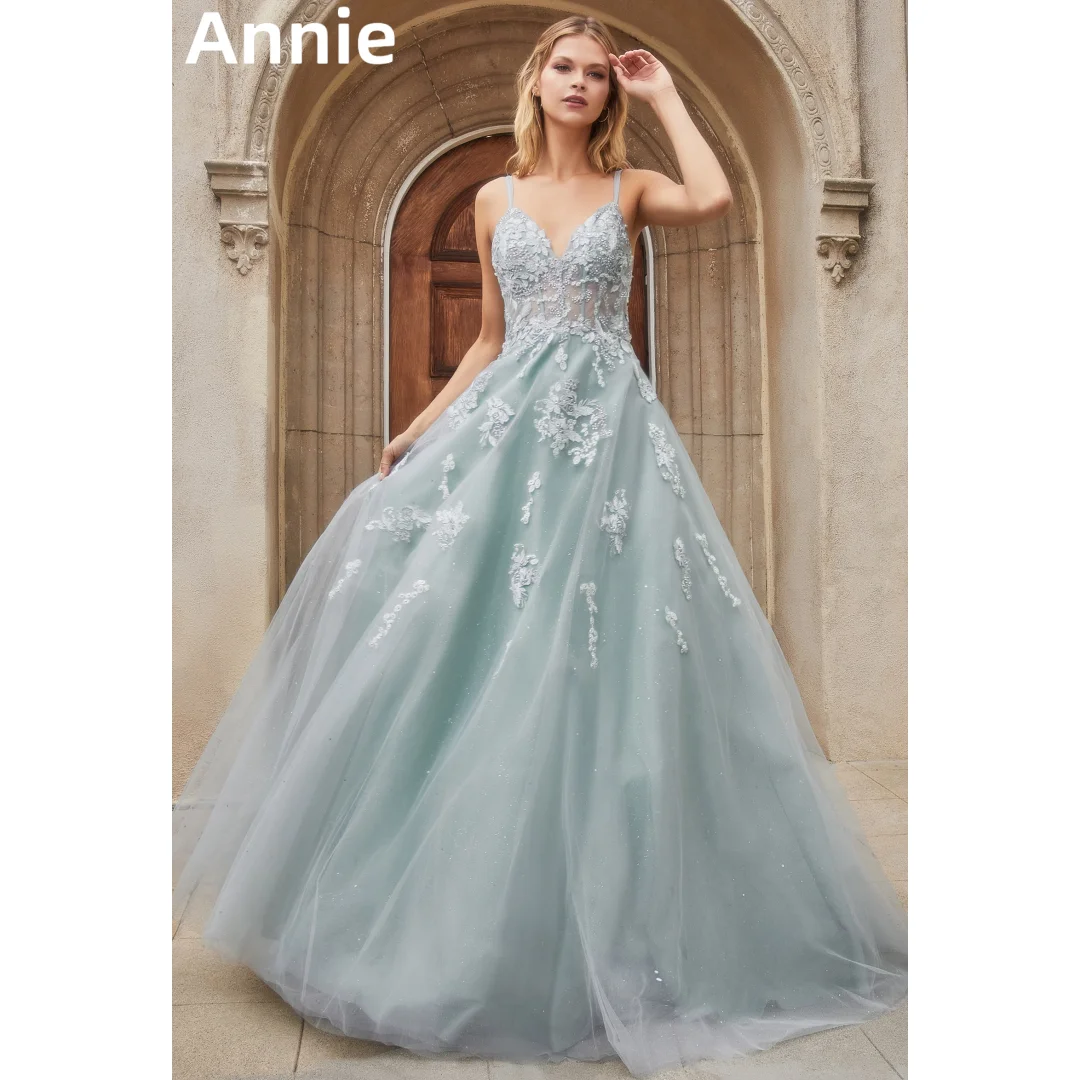 

Annie Light Green Prom Dress Luxury Glitter Tulle Formal Occasion Dress Wedding Evening Dresses Party Dresses 2024فساتين سهرة