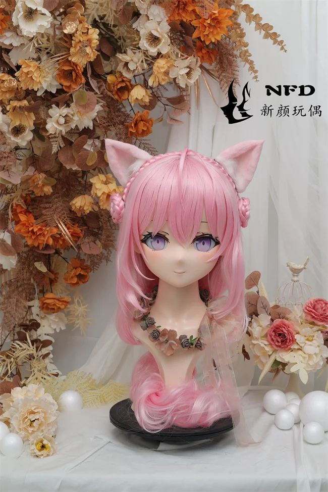 

(NFD49-39)Customize Full Head With Lock Pretty Female/Girl Japanese Animego Character Kig Cosplay Kigurumi Mask Crossdress Doll
