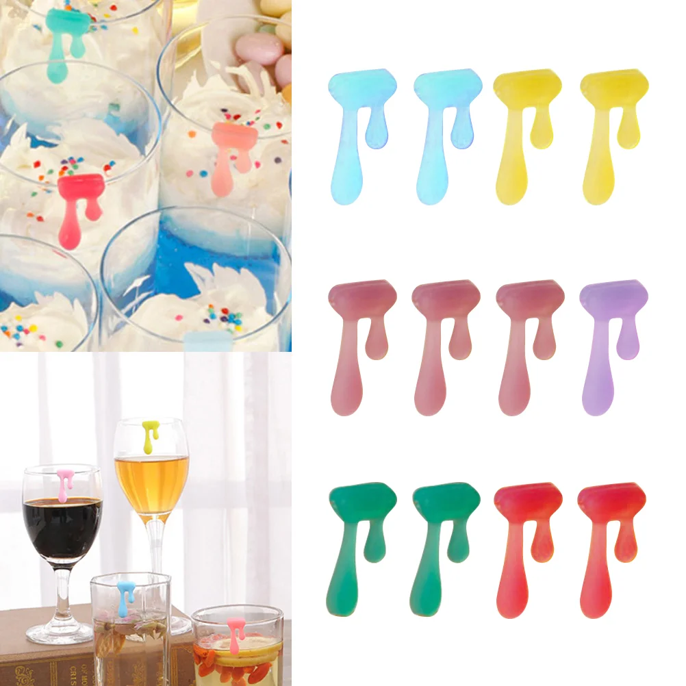 

Wine Glass Marker Silicone Wate Drop Creative Reusable Cup Sign Wine Identifier for Champagne Martini Cocktails
