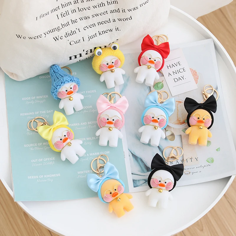 New Arrival Cute Lalafanfan Duck Keychain Kawaii Cafe Mimi Plush Toy