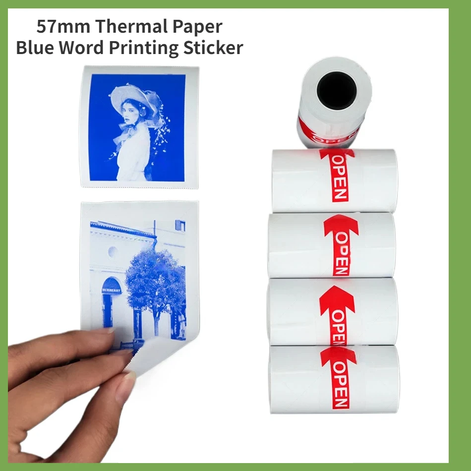 57mm Thermal Printer Photo Paper Sticker Label Paper Self-adhesive For Peripage A6 A9 Paperang P1 P2 printer sticker paper printing label sticker thermal paper printing paper photo paper thermal printer paper self adhesive stickers