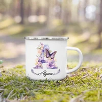 Personalized Mug Floral Initial Name Cup Custom Coffee Hot Chocolate Mugs Wedding Birthday Mothers Day Christmas Gifts for Her 6