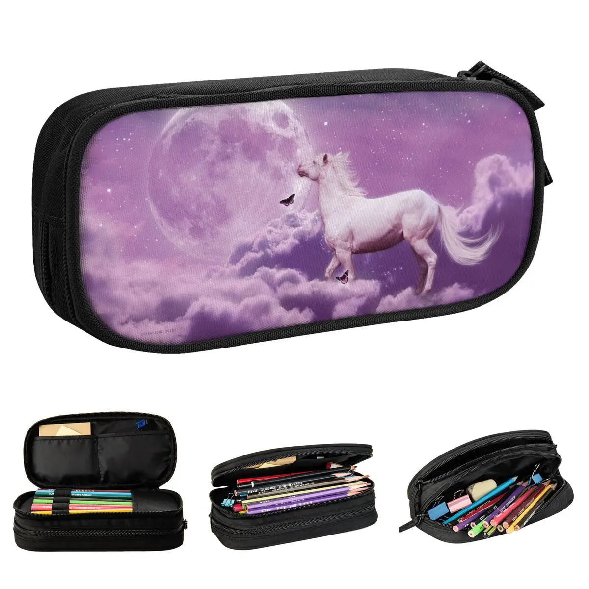 

Cute Running Horse 3d Pink Pencil Cases Pencilcases Pen Holder for Student Large Storage Bag Students School Gifts Stationery