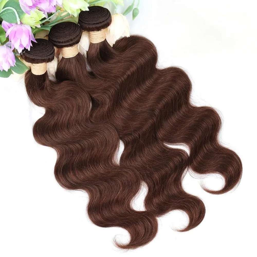 12A Grade 1/2/3PCS Light Brown Body Wave Human Hair Bundles 100g/PC Double Weft Hair Extensions Brazilian Virgin Hair Full End 3