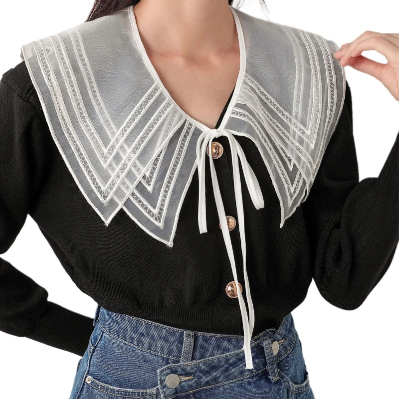 

False Collar Embroidery Detachable Collar Double-layer Dickey Collar Neckline