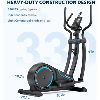 Dripex Elliptical Machine, Hyper-Quiet Magnetic Elliptical Exercise Machine for Home w/16 Levels Resistance, 8KG Flywheel, 3