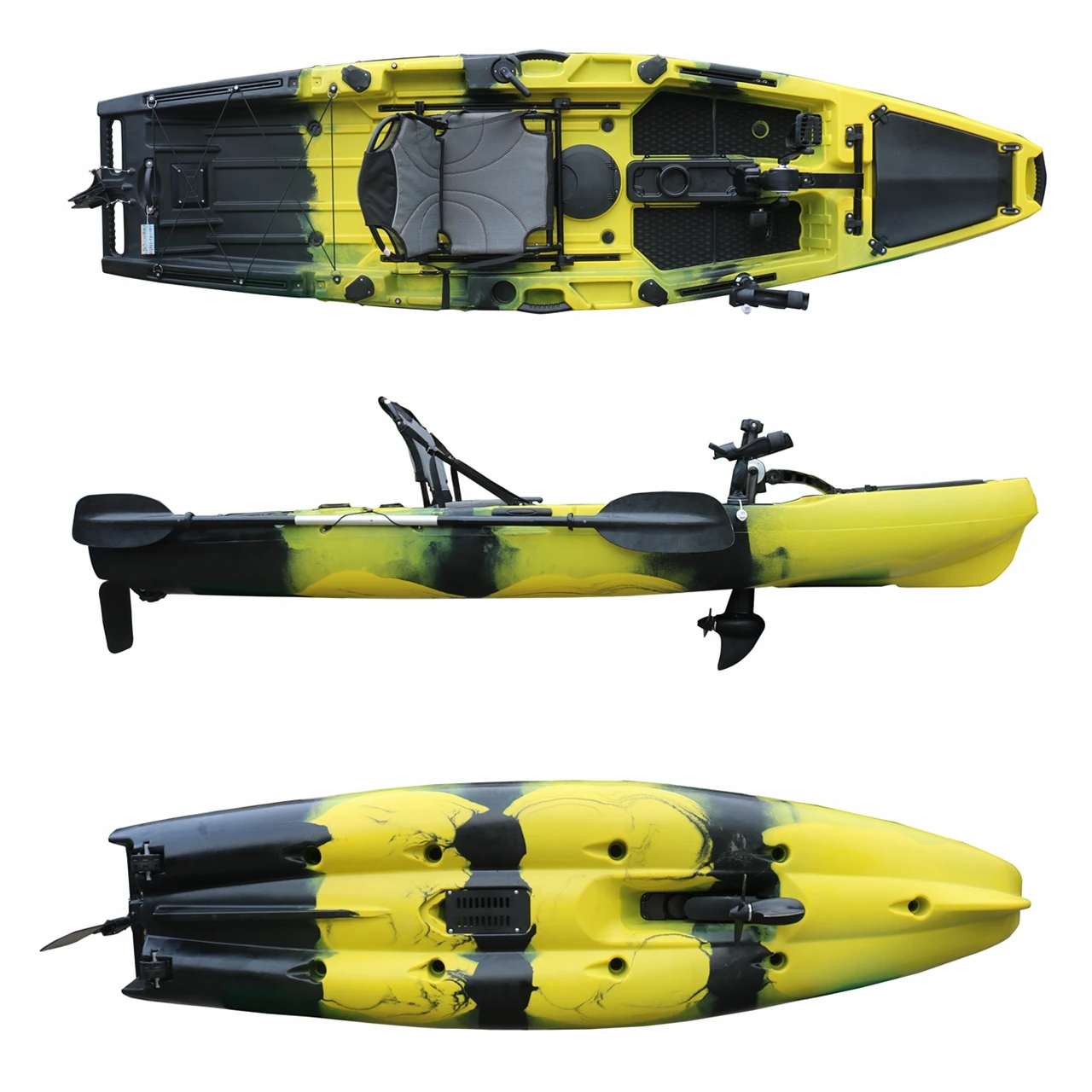 

2024 Single Kayak 10.5FT Fishing Foot Pedal Drive Plastic Kayak with Rudder System with Chair Outdoor Water Sports Equipment