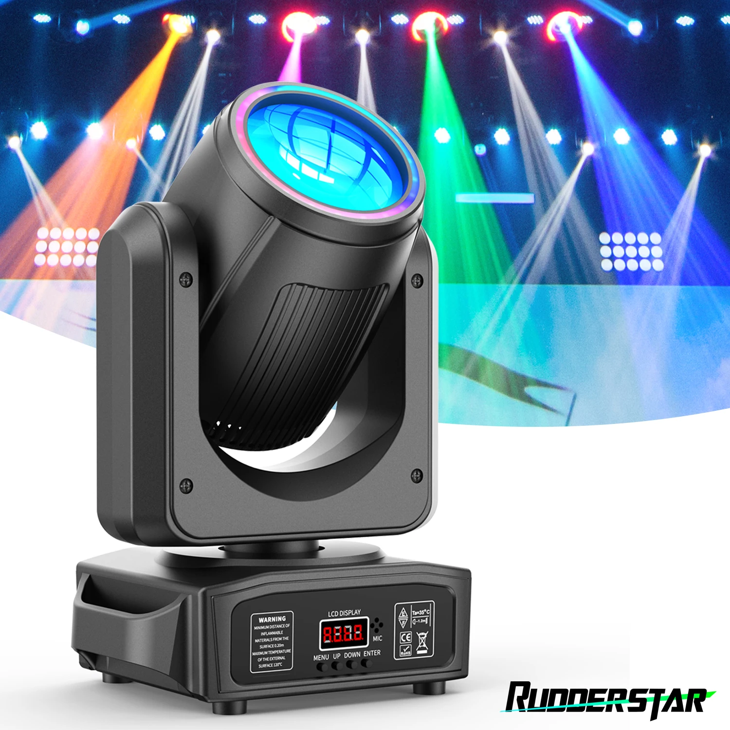 150W LED Moving Head Light RGB Beam Effect Lights DMX512 Stage Lighting Projector for Live Show Concert Bar Club Theater Wedding