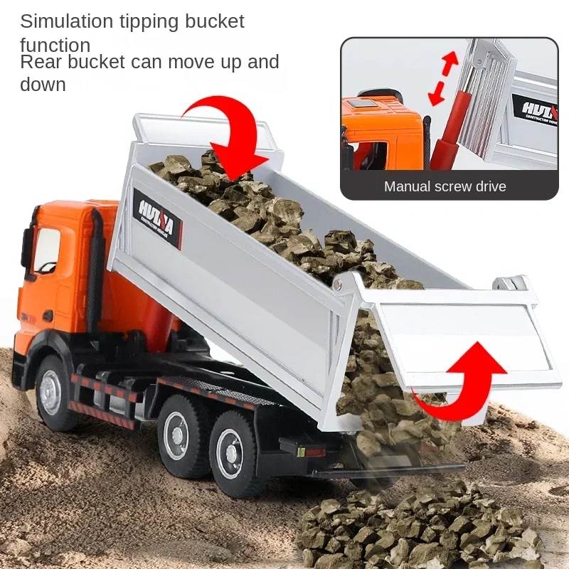 Diecast Dump Truck Model Alloy Excavator Tractor Toy Simulation Truck Model Car Toys Mini Cars Static Model Kids Birthday Gift