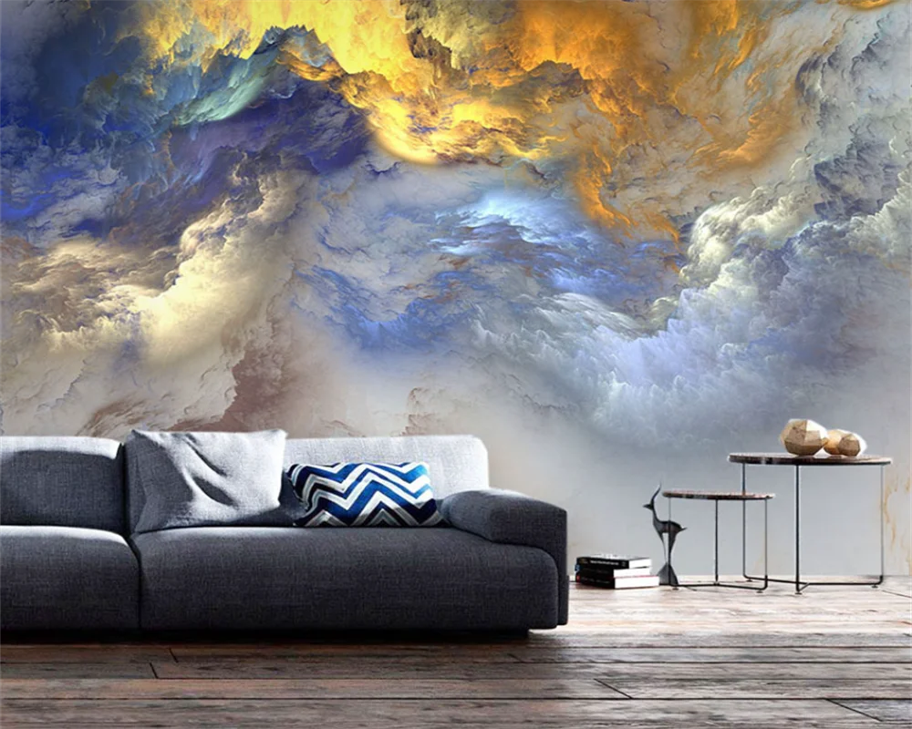 beibehang Customize new blue cloud living room background decoration waterproof mildew proof papel de parede wallpaper