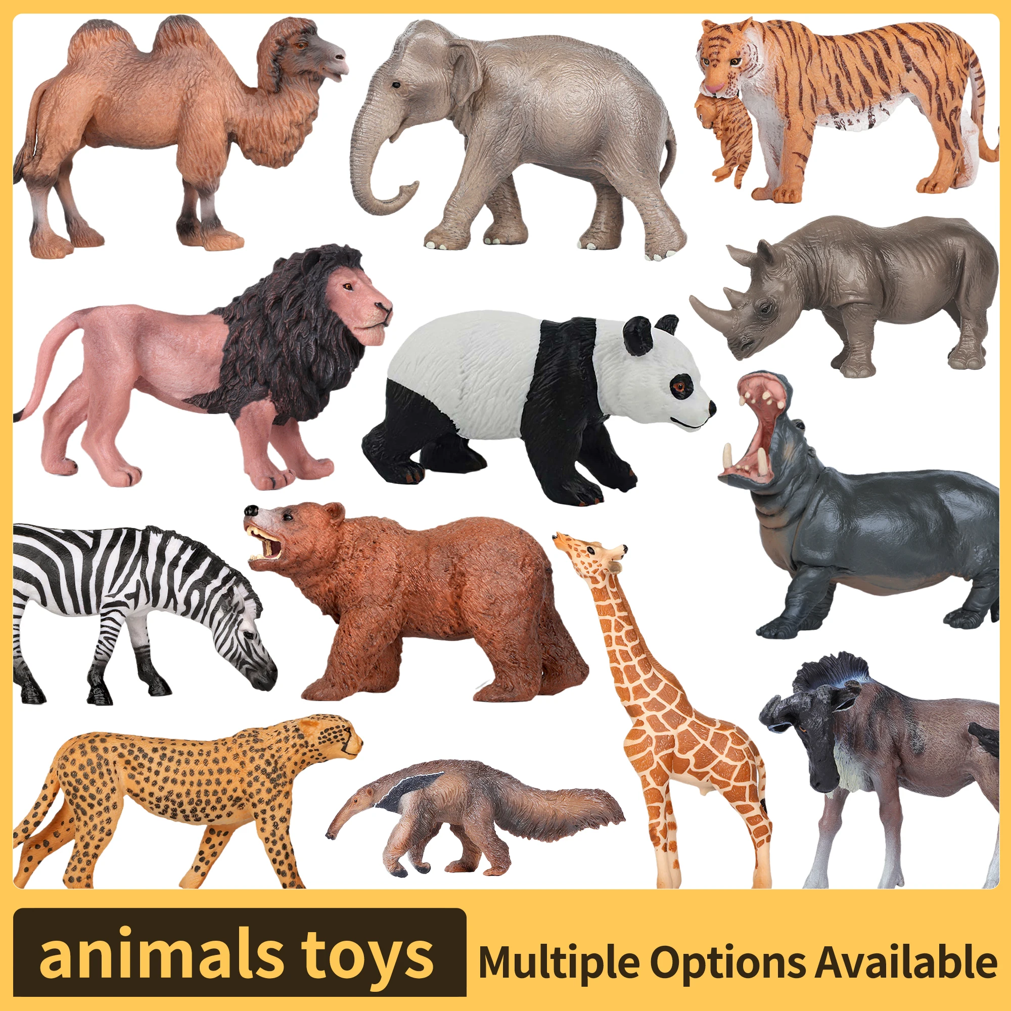 Collezione realistica di action figure di giocattoli di animali selvatici - Set da gioco modello 3D per bambini | Figurine di Zoo Regalo per la festa dei bambini