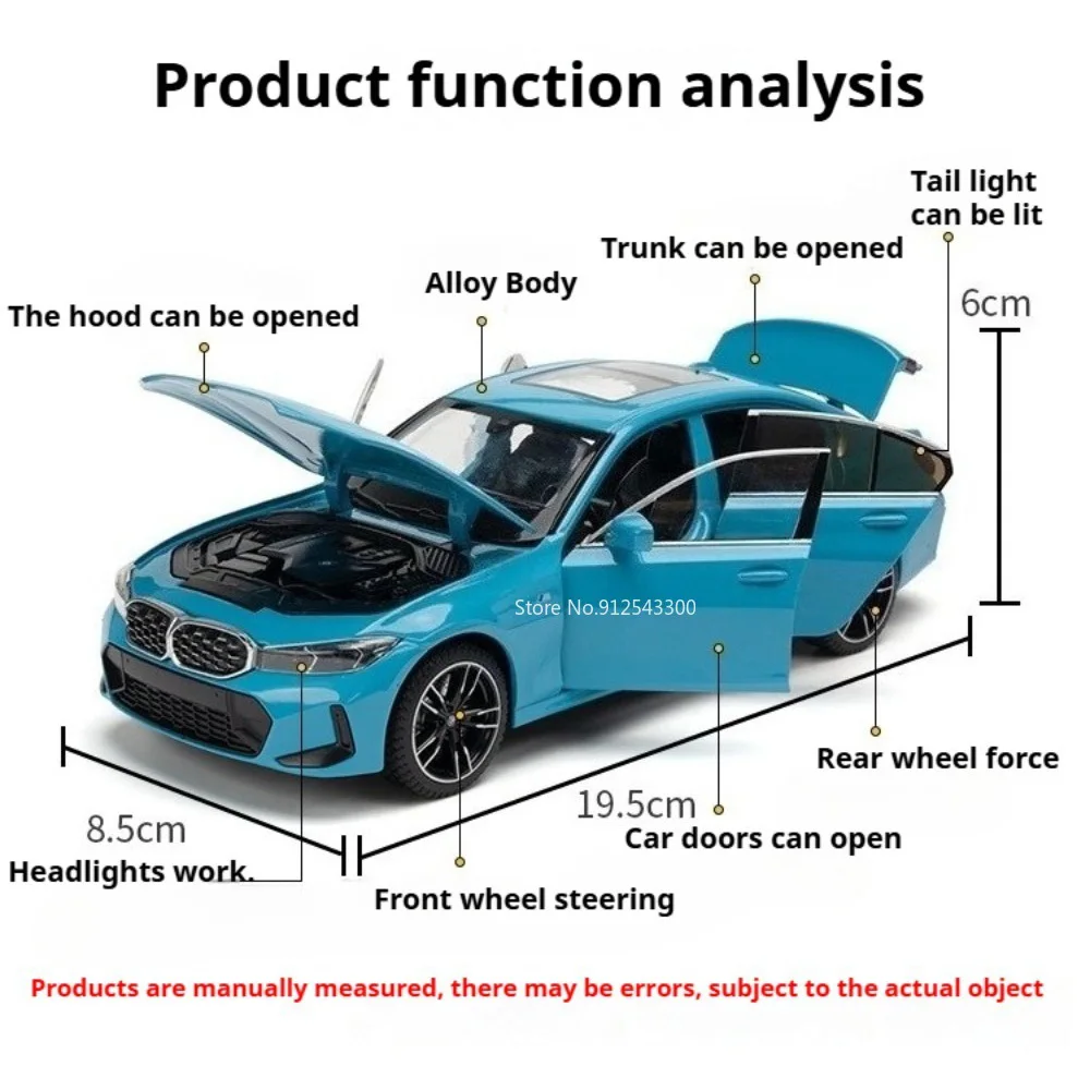 1:24 스케일 M3 GTR E46 325li 모형 자동차 장난감, 도어 개폐 가능, 합금 바디, 충격 흡수, 사운드, 라이트 기능 탑재, 어린이 선물용 모델