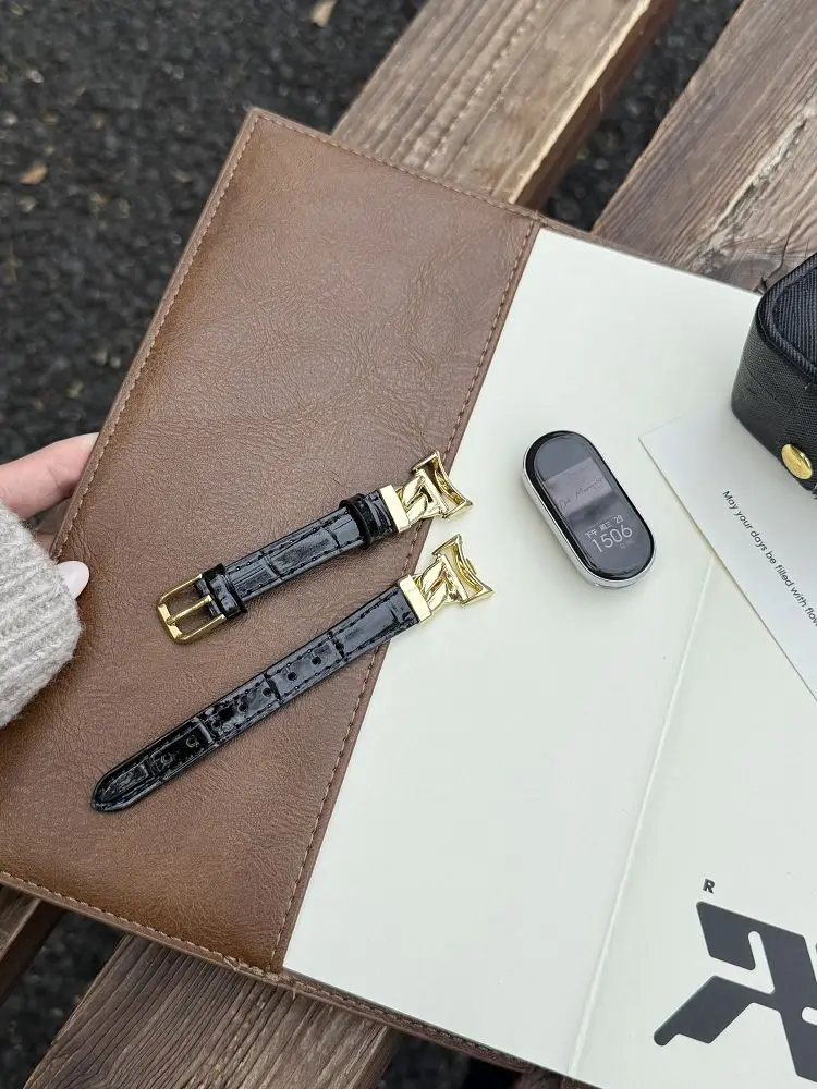 Elegant Leather Watch Strap - Slim Genuine Leather Band Bracelet Wristband in Classic Style