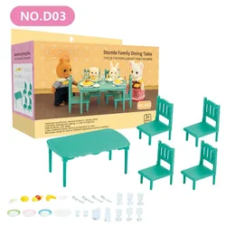 Deluxe Dollhouse Miniature Furniture Set (Dining table)