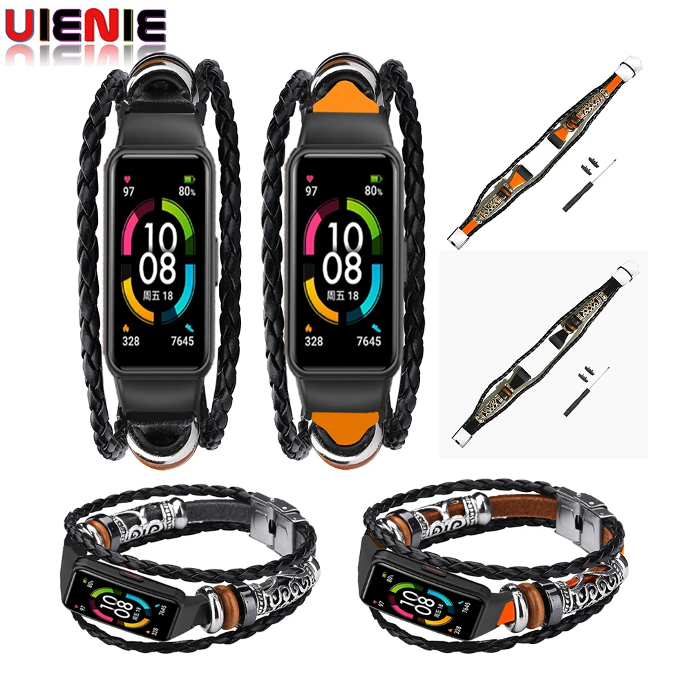 Cinturino In Vera Pelle Retrò Per Huawei Honor Band 6 Cinturino In Metallo Cinturino Per Huawei Honor 6 Accessori Smartwatch