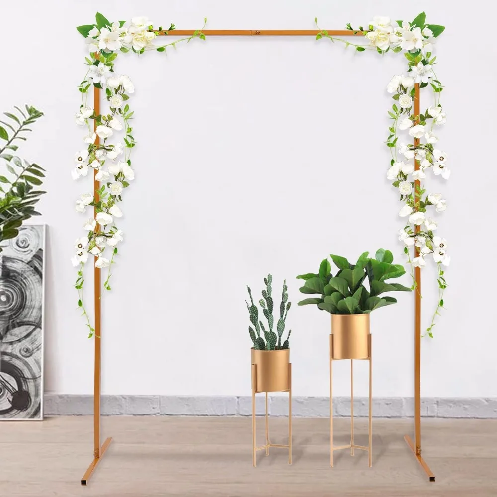 2 x 1.5 m Rectangular Yellow Wedding Arch Flower Arch Metal Wedding for Weddings Birthday Parties Graduations Banquets