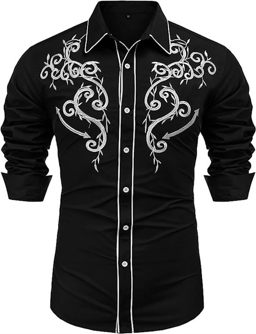Denim shirt long sleeved shirt Western Men's Denim Long Sleeve Shirt Button Design