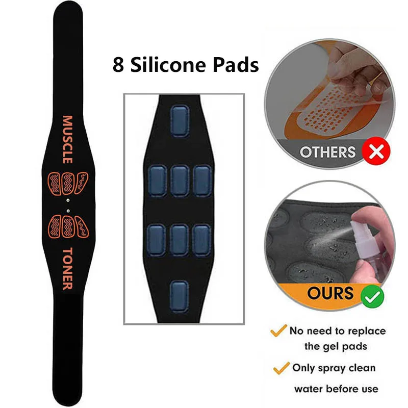 Abdominal Toning Belt Muscle Toner Abs Trainer Smart Waist Massager Home Gym Fitness Massage