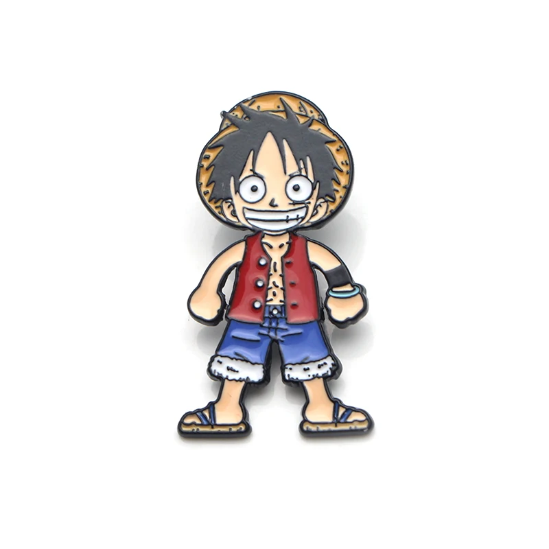 Anime One Piece Pins Luffy Straw Hat Zoro Sanji Usopp Chopper Brooches  Backpack Badge Brook Metal