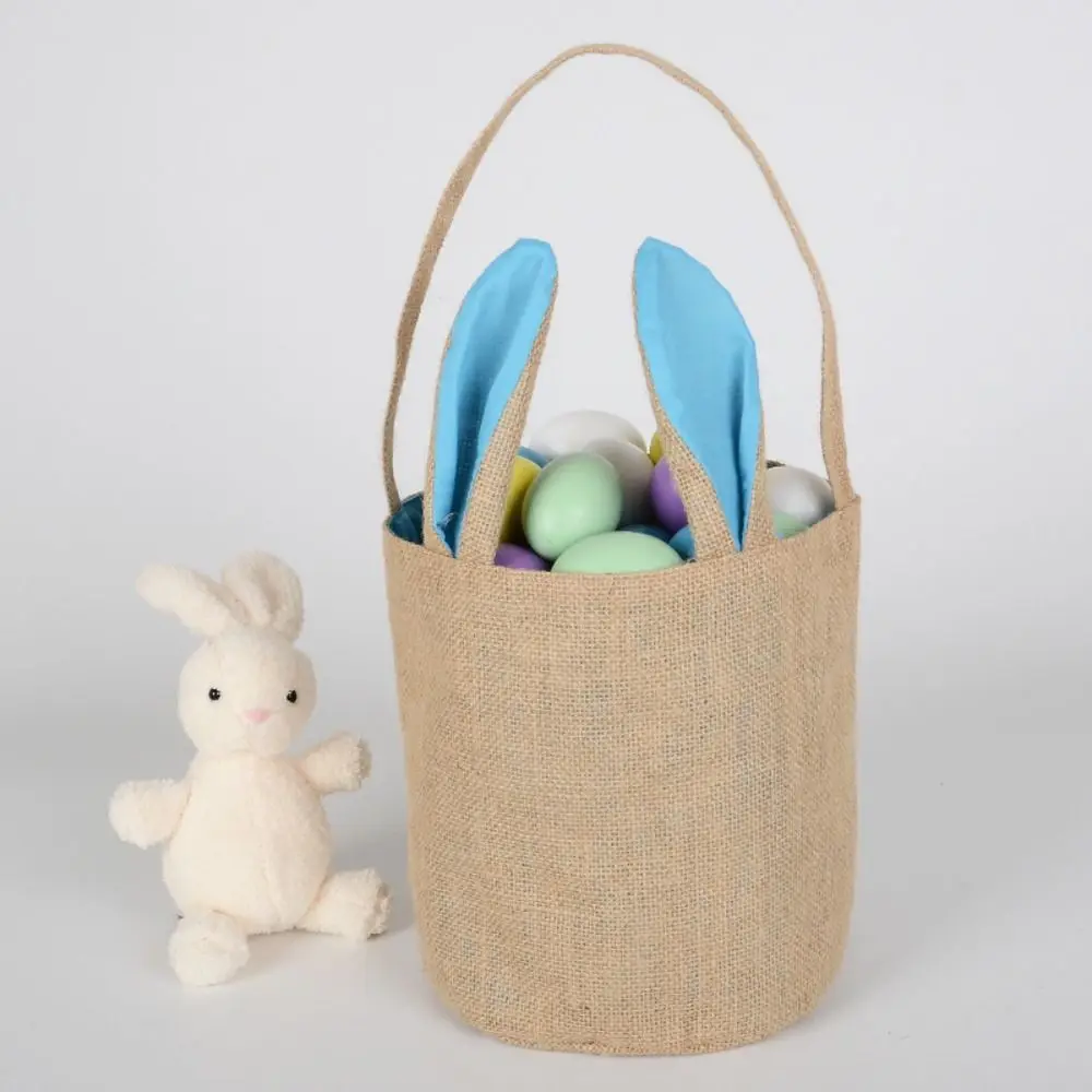

Ornament With Handle Gift Pouch Rabbit Ear Candy Egg Buckets Bunny Burlap Bags Festival Party Supplies Egg Bags Easter Baskets