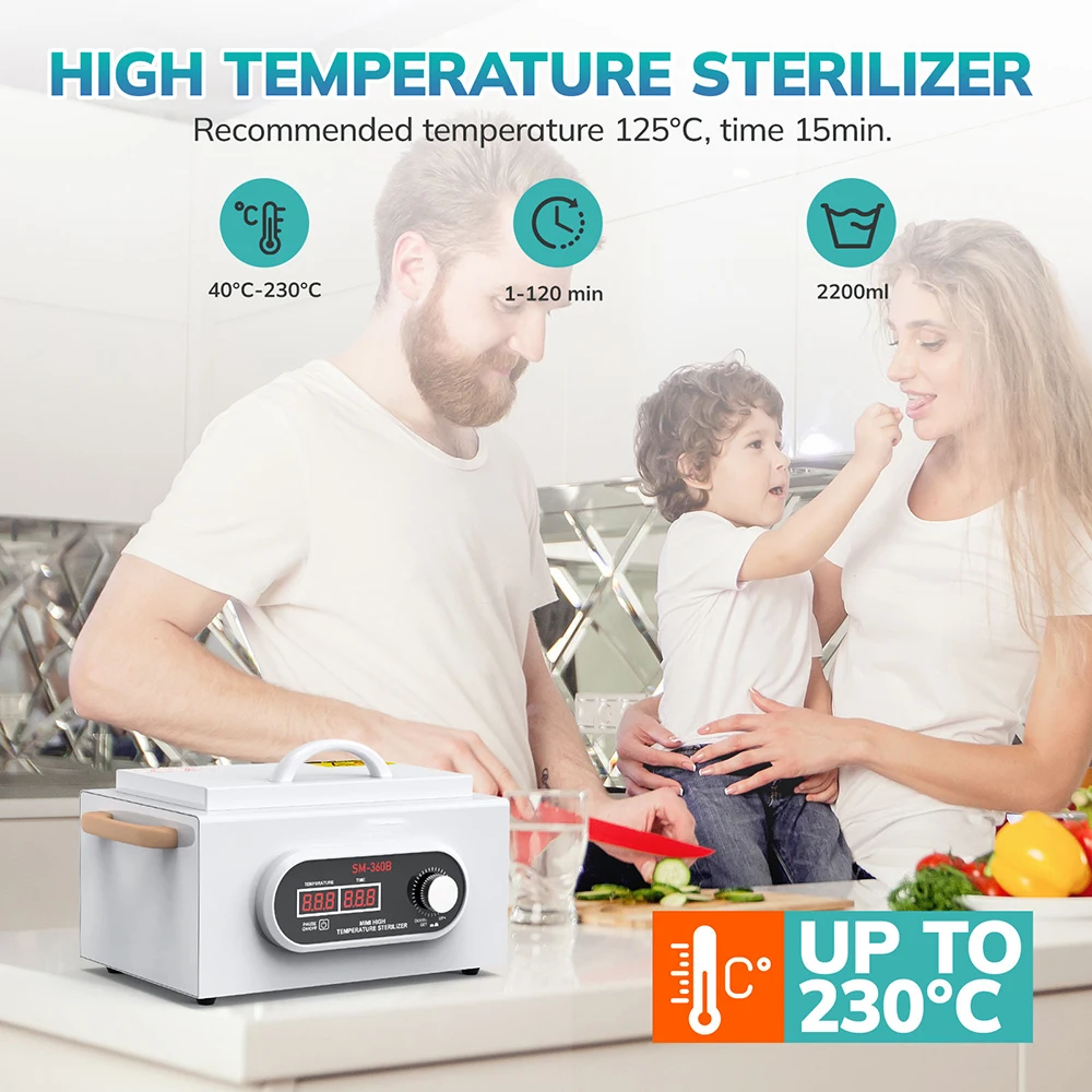 High Temperature Tool Sterilizer Dental Surgical Knife Nail Tool Disinfection and Sterilization Cabinet Suitable for BeautySalon