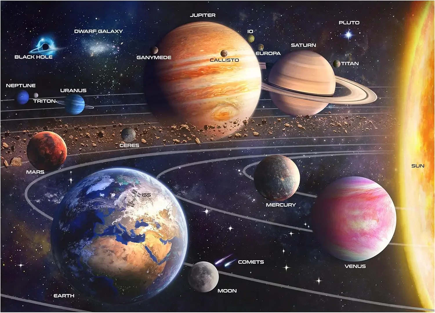 Jigsaw Puzzles for Adults 1000/500/300pcs Solar System Space Wooden Puzzles for Gameroom Bedroom Home Decor Birthday Party Gift 1