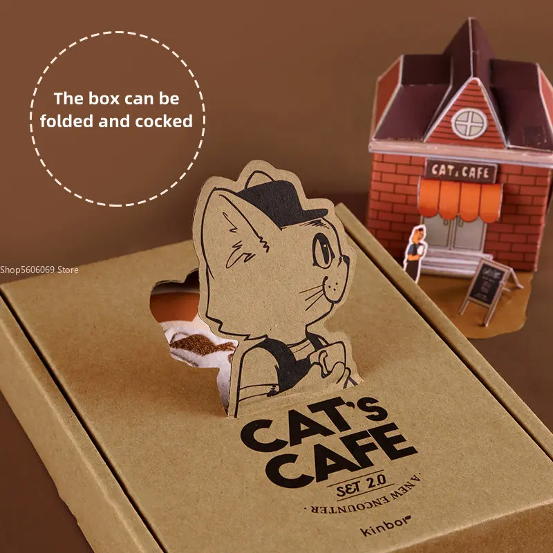 Cat Cafe Handbook Gift Set A6 Scrapbook Birthday Gift Graduation Women's Cute Diary Notebook Teacher's Day