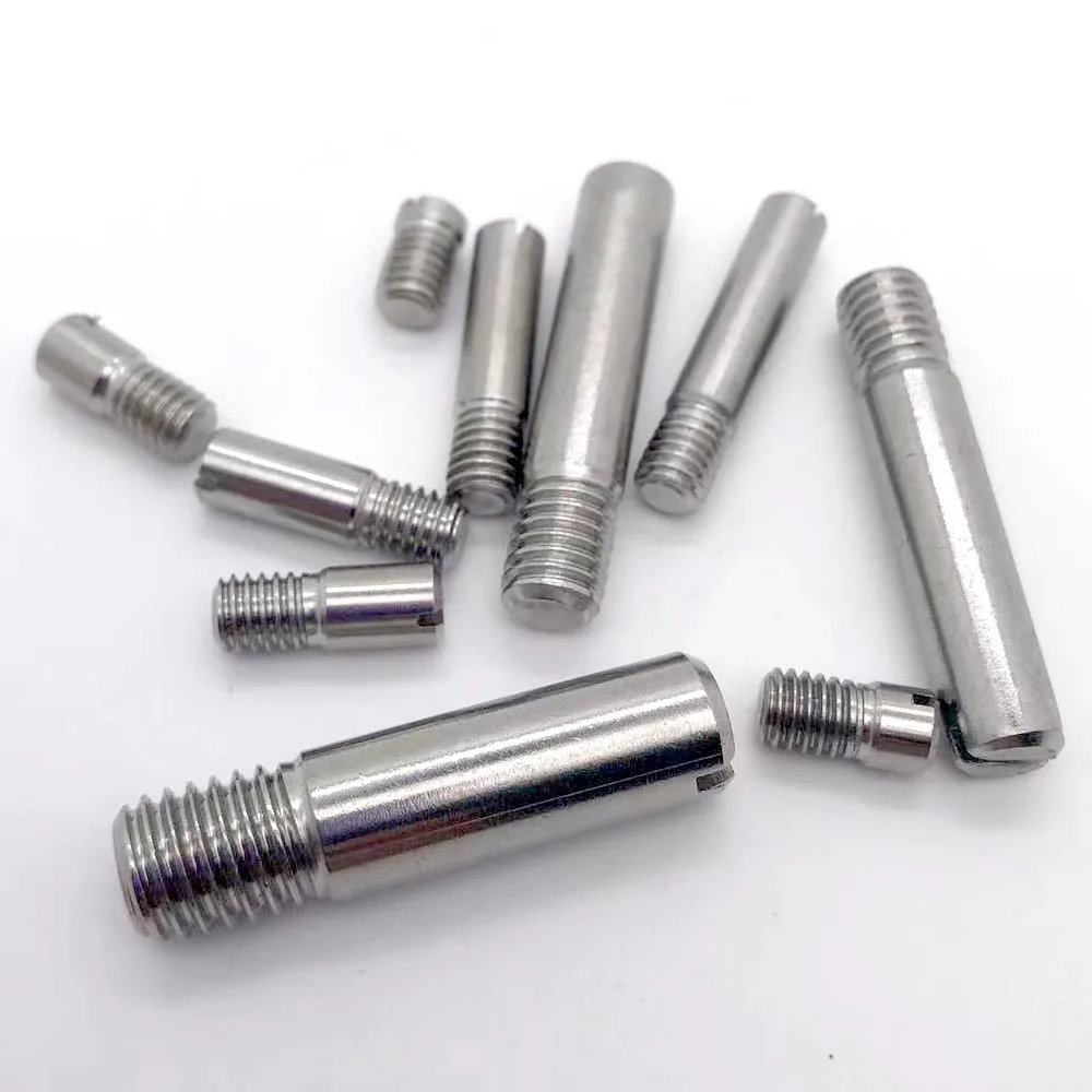 2/10Pcs M2 M2.5 M3 M4 M5 M6 M8 M10 304 Stainless Steel Slotted Head Outside Thread Solid Dowel Pin Positioning Roll Shaft GB878
