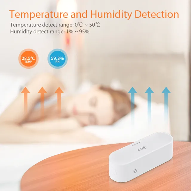 ZK40 for ZigBee Temperature Humidity Sensor Real Time Monitoring USB Power Supply for TUYA Smart 5