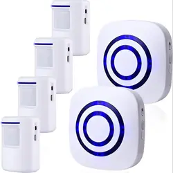Wireless Motion Sensor Alarm System for Home and Business Security (4 sensors 2 receiver)