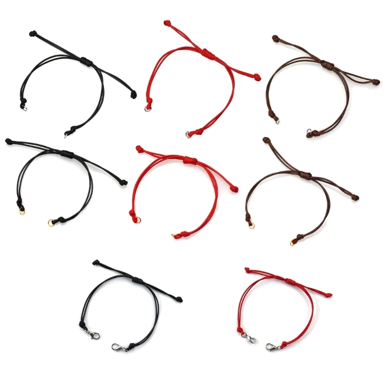 Bracciale Intrecciato A Mano Da 2 Pezzi. Bracciale In Corda Cera Da Donna. Corda A Mano Semilavorata