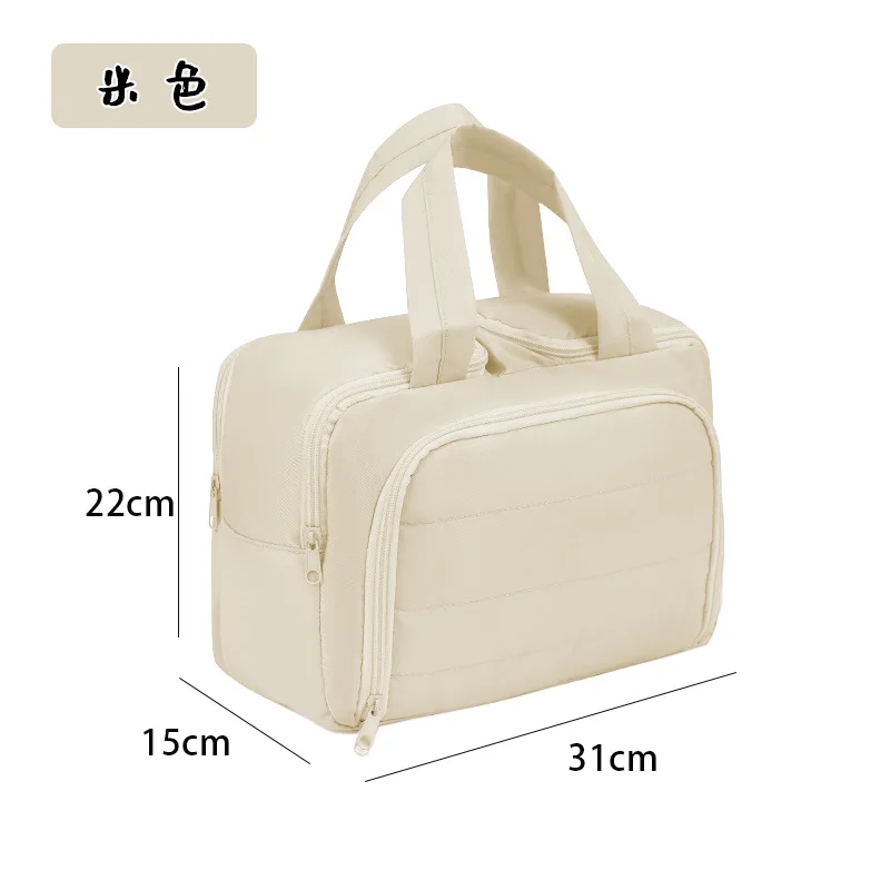 Large Travel Makeup Bag 180° Wide Opening Toiletry Organizer Water-Resistant Padded Cosmetic Case With Handle For_voghion.com