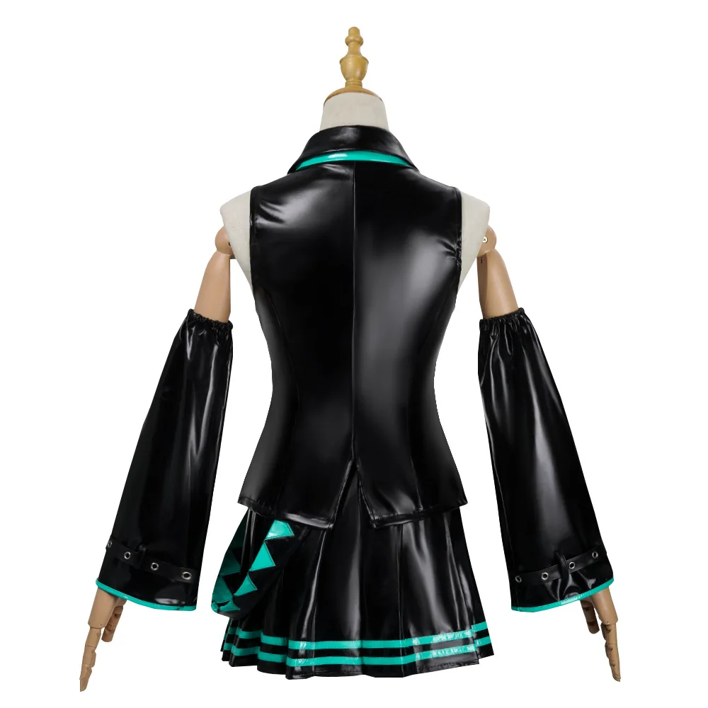 VTuber: Vocaloid Hatsune Miku | Black Dress Cosplay Costume Set 23 Hatsune Miku-Inspired Blue Dress Cosplay Costume for Women (Unofficial)