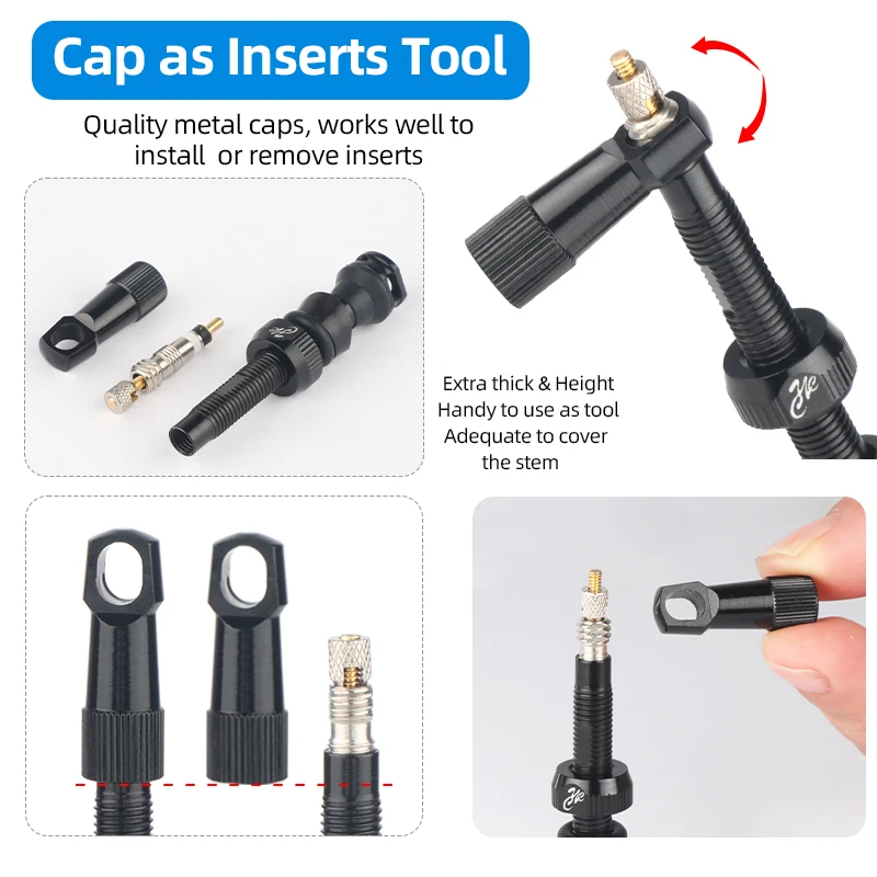 bicycle tubeless valve tubeless tire valve carbon rim Presta valves 40 50 65 80mm F/V nipple detachable brass core W/Cap for MTB bike air valve