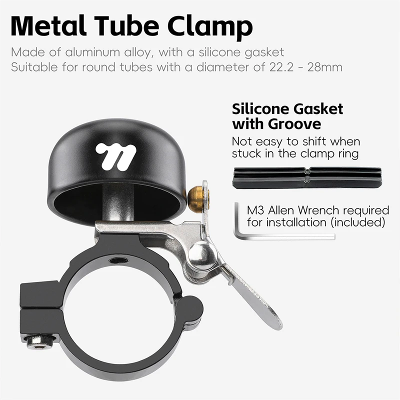 WEST BIKING Retro Bike Bell Mini Bicycle Copper Bell Lightweight Bike Handlebar Horn Crisp Sound Bell MTB Road Bike Accessories