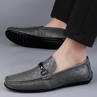 2025 High Quality Men's Comfortable Top Layer Cowhide Soft Soled Bean Shoes, Fashionable Outdoor Men's Spring New Casual Loafers