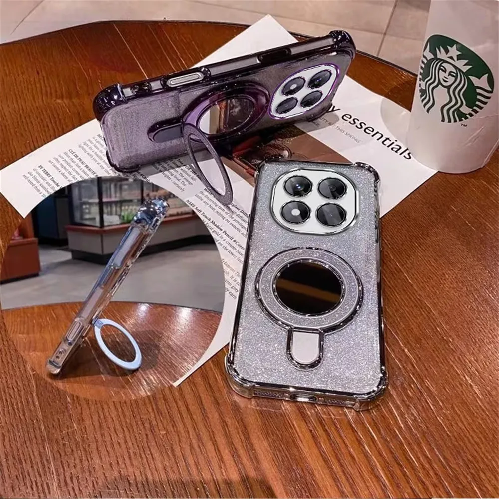 Luxury Plating Glitter Mirror Holder Shockproof Silicone Phone Case
