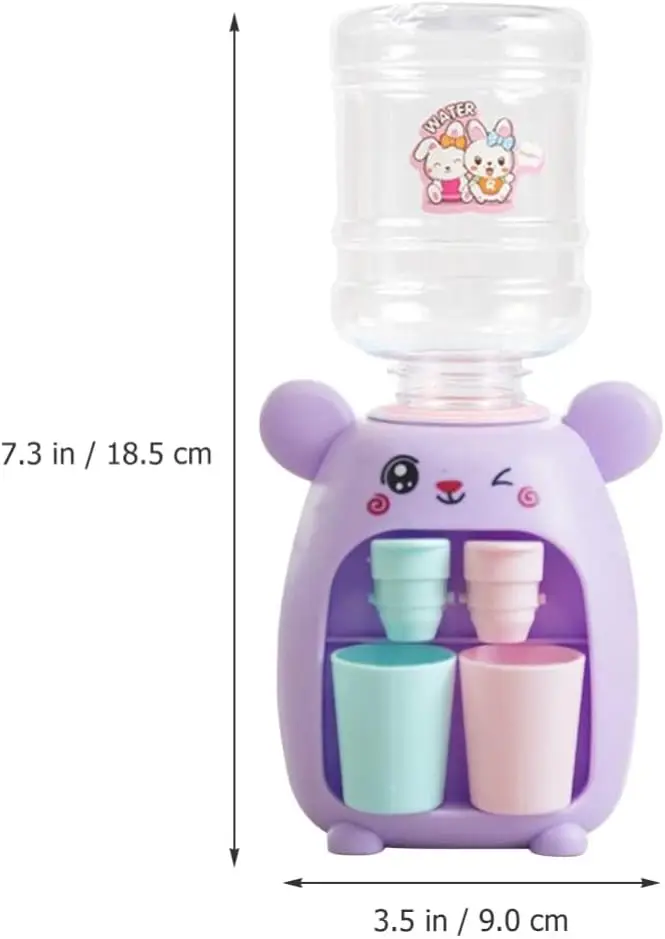 Mini Children Water Dispenser Toy Cute Cartoon Water Juice Milk Drinking Fountain Pretend Play Kitchen Toys for Boys Girls Gift