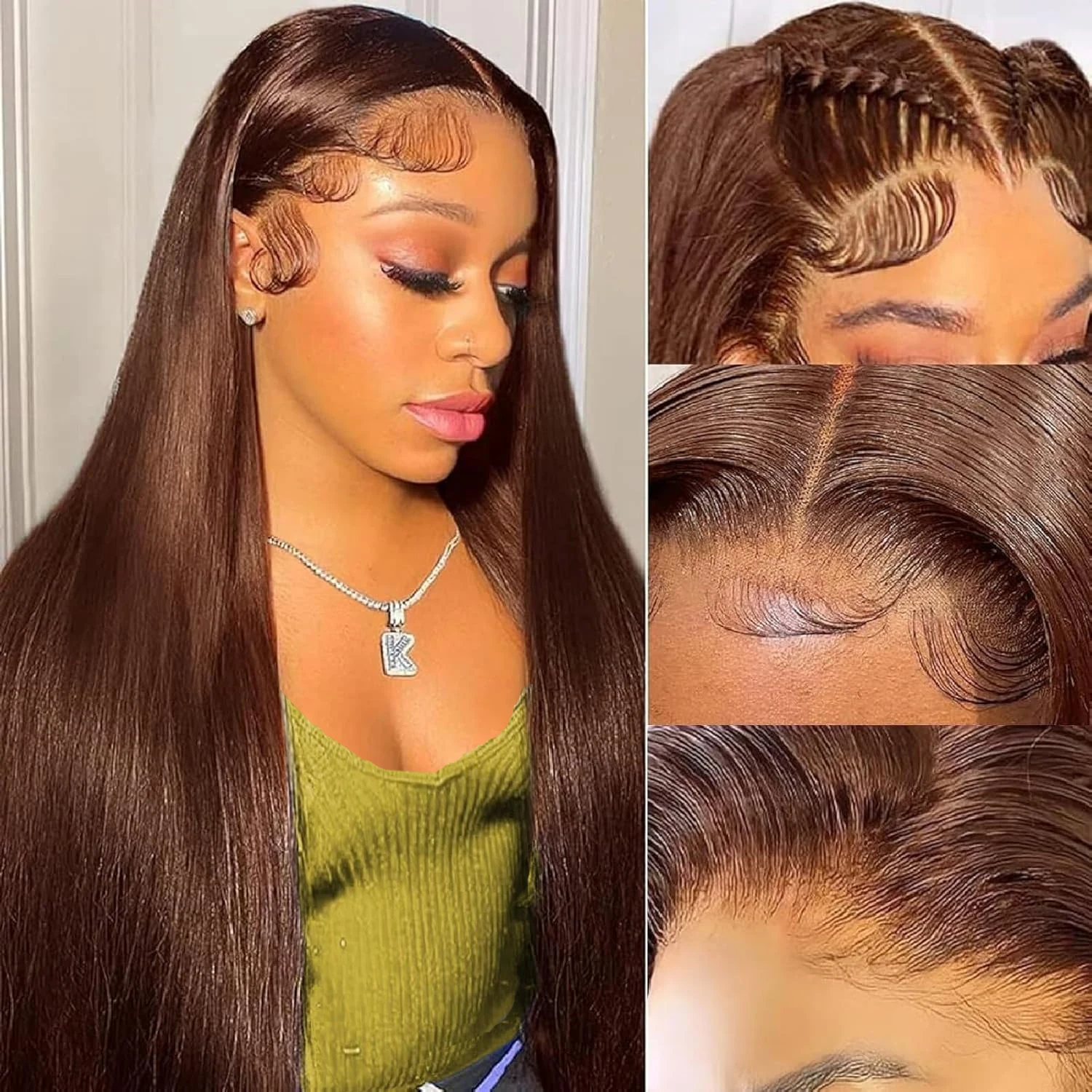 Luxury 200% Density Lace Frontal Wig in Chocolate Brown