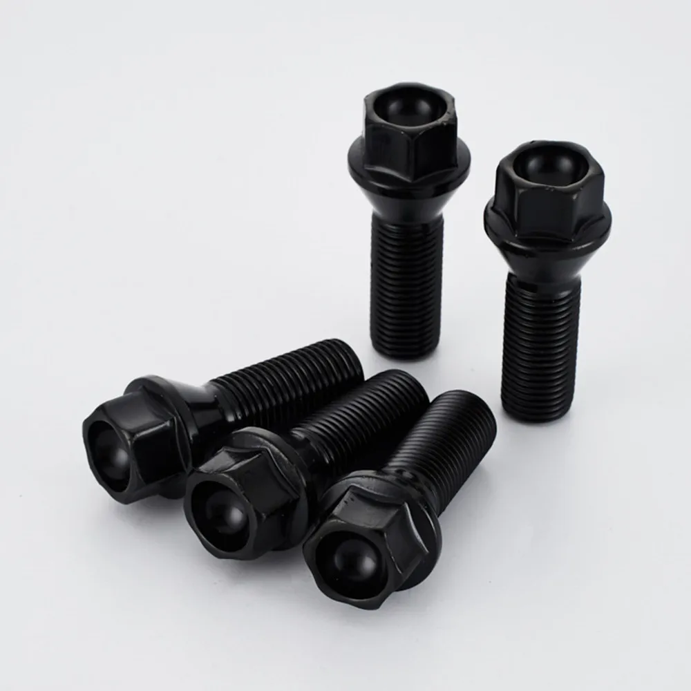 Auto Fasteners Auto Accessories M12 X 1.5 Black Whee Bolts for BMW 36136781150 Wheel Lug Bolt for BMW X1 Z4 E46 E90 E39 E60 E53 325i 650Ci hex 17mm