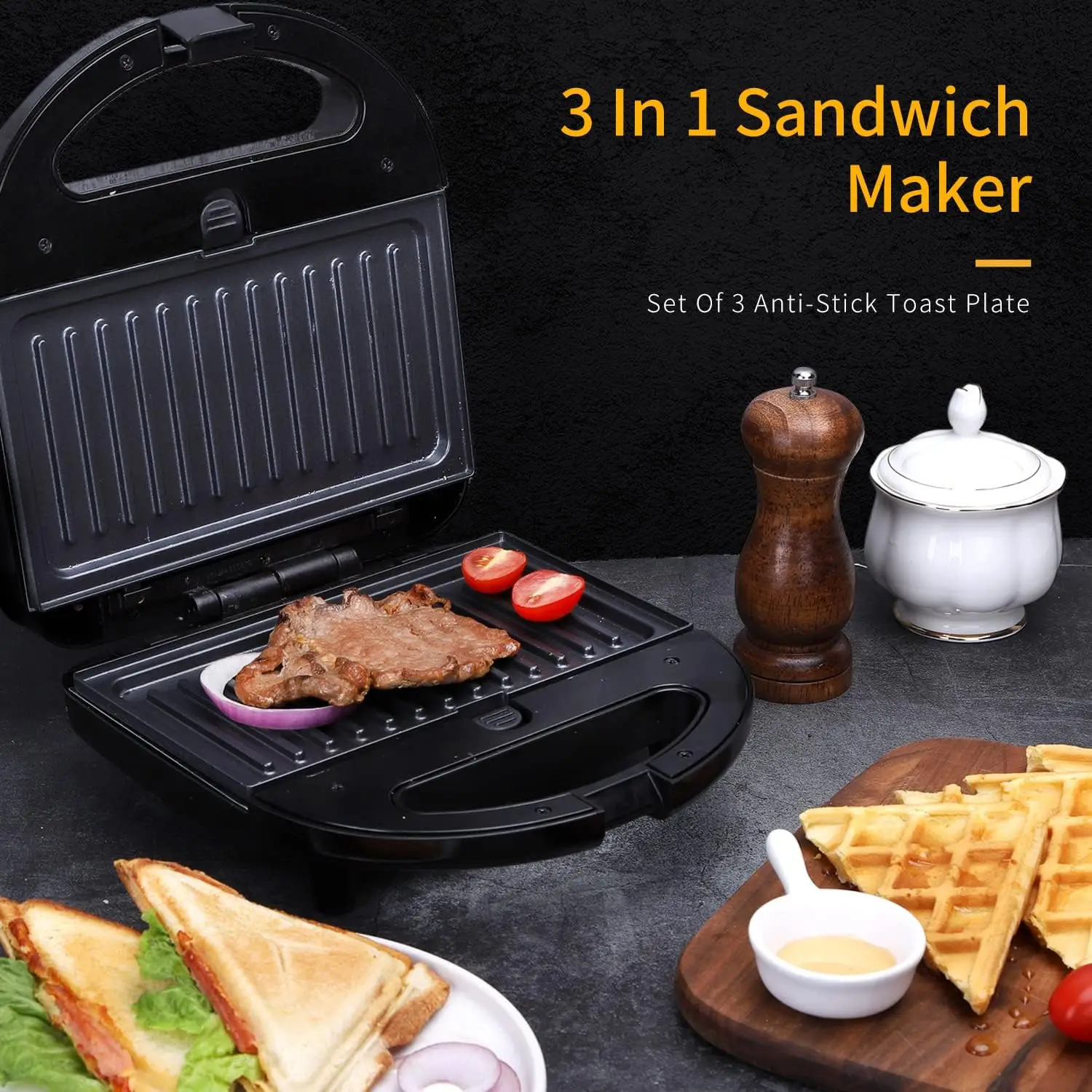 Sandwichera 3 en 1 750 W