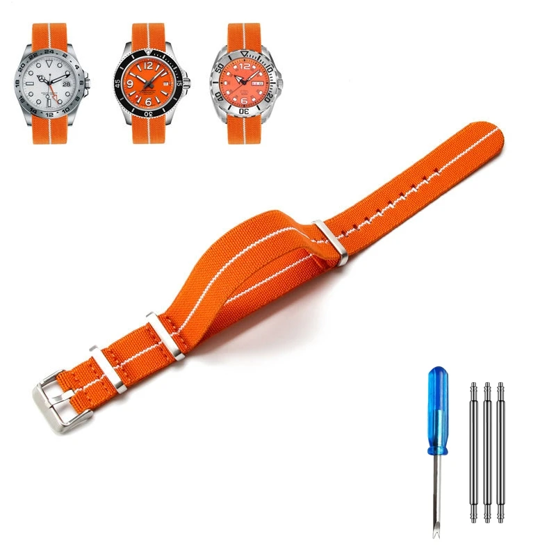 Elastic Nylon NATO Watch Strap - Multi-Size Diving Universal Bracelet