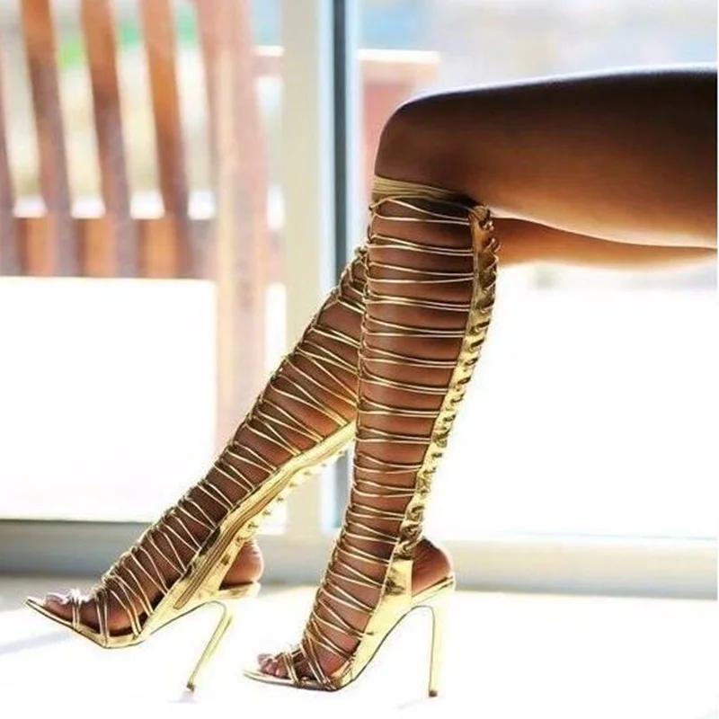 Knee High Runway Boots Banquet Shoes 